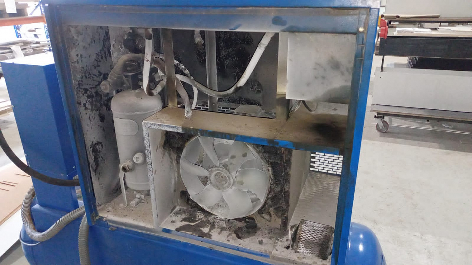 Восстановление винтового компрессора Remeza ВК-15Т-500-Д после пожара